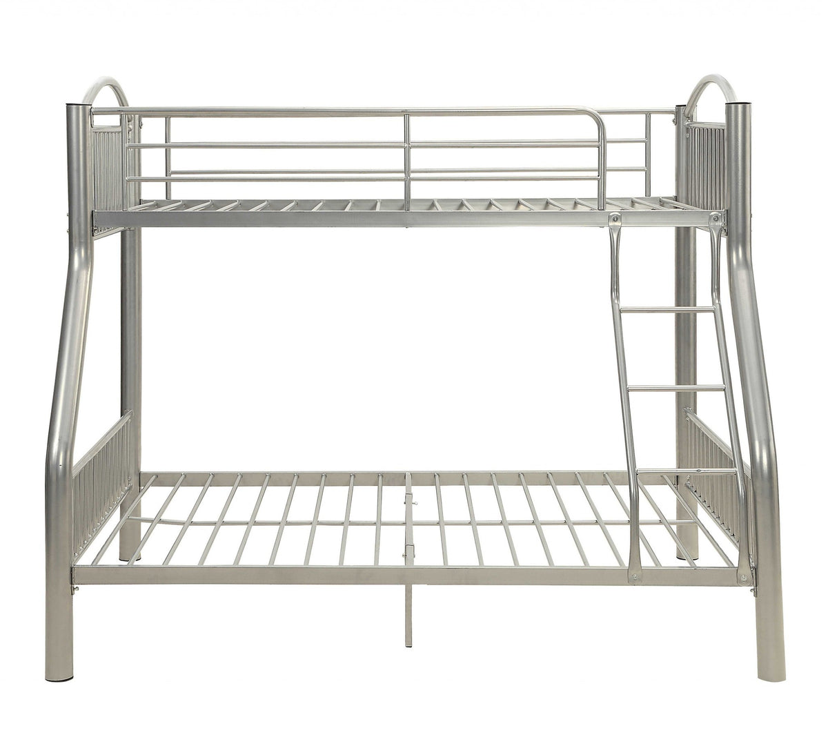 78" X 56" X 67" Silver Metal Twin Over Full  Bunk Bed