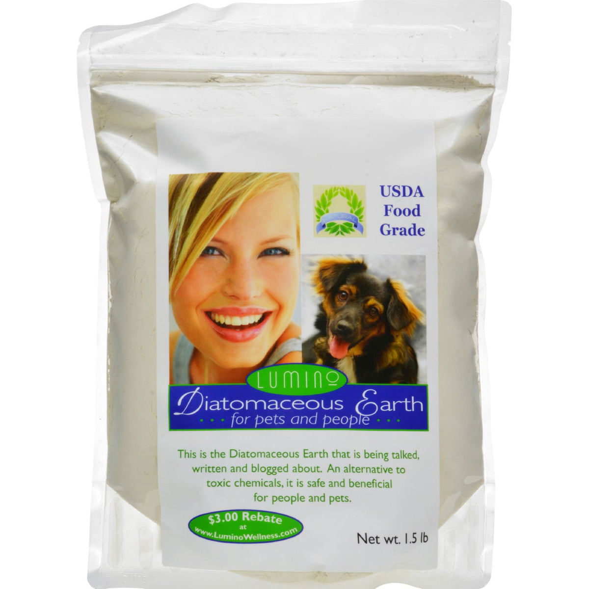 Lumino Home Diatomaceous Earth - Food Grade - Pets and People - 1.5 lb - YuppyCollections